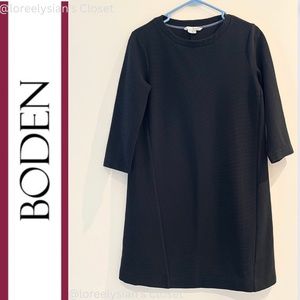 Boden Ottoman Ribbed Knit Sheath A-Line Black Workwear Dress size US 6R